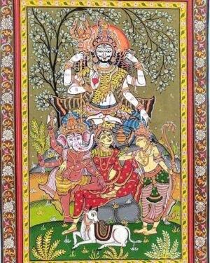 Shiva Parivar - Pattachitra painting - Somnath Nayak - 05