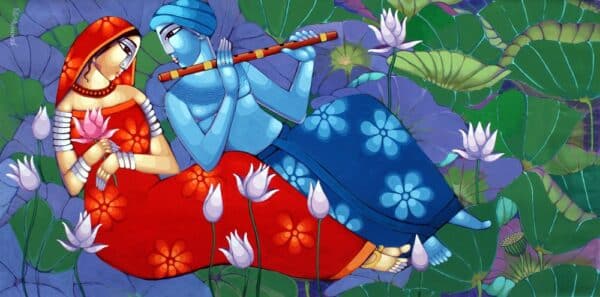 Romantic Couple - Indian Art - Shekar Roy - 12