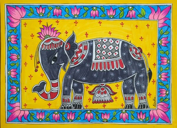 Royal Tusker - Madhubani painting - Sindhu - 02