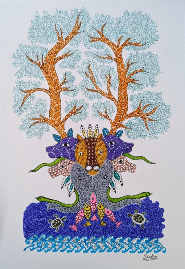 Brute Creation - Gond painting - Sindhu - 10