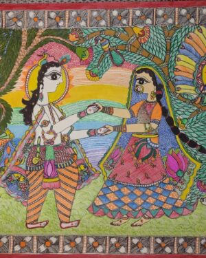 Radha Krishna - Madhubani painting - Anamika - 05