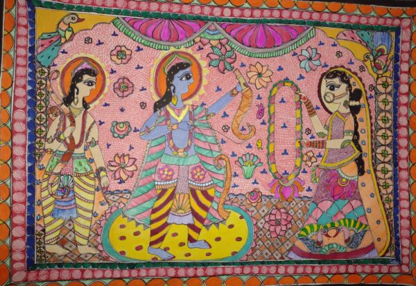 Ram Sita Jaimala - Madhubani painting - Anamika - 06