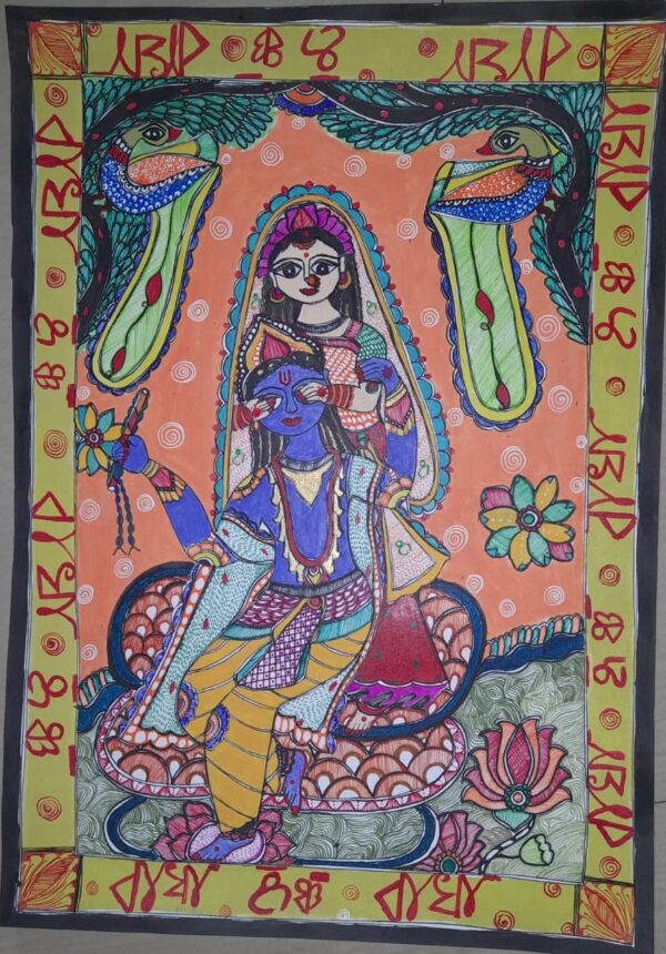 Radha Krishna - Madhubani painting - Anamika - 10