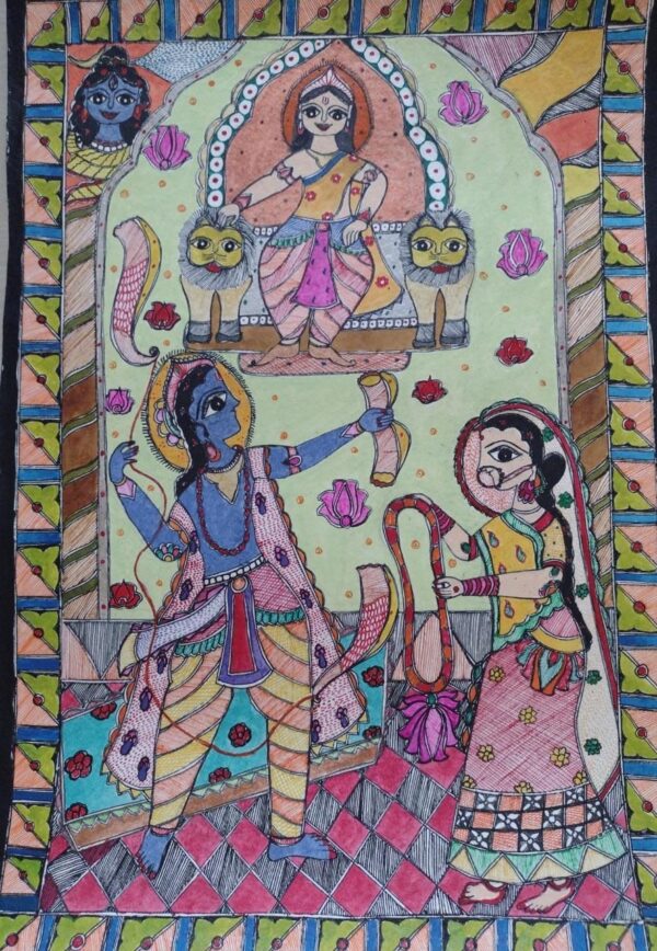 Ram dhanush bhag drish - Madhubani painting - Anamika - 11
