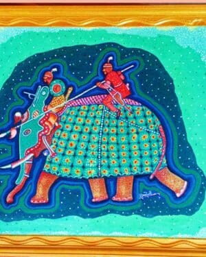Warrior and Elephant - Indian Art - Pooran Poori - 20