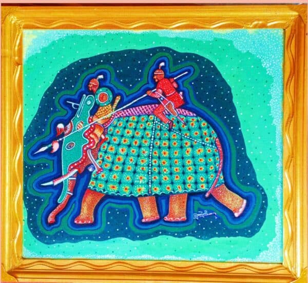 Warrior and Elephant - Indian Art - Pooran Poori - 20
