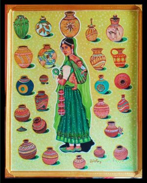 paniharin and her wate pots - Indian Art - Pooran Poori - 22