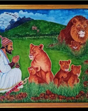 Shivaji Maharaj and the lioness - Indian Art - Pooran Poori - 25
