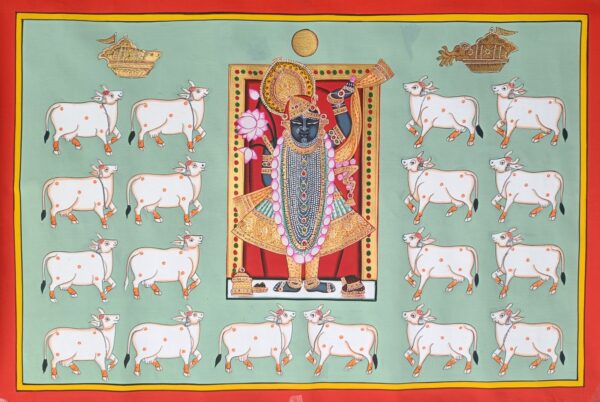 Shrinathji with Cows - Pichwai painting - Varta Shrimail - 43