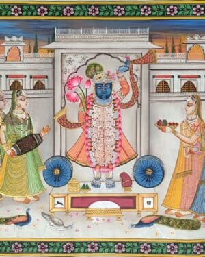 Shrinathji Sandhya Aarti - Pichwai painting - Varta Shrimail - 51