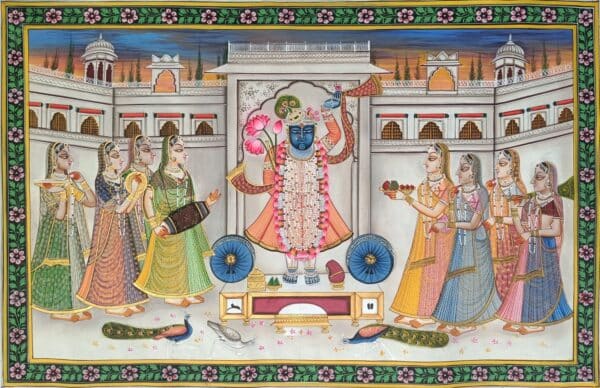 Shrinathji Sandhya Aarti - Pichwai painting - Varta Shrimail - 51