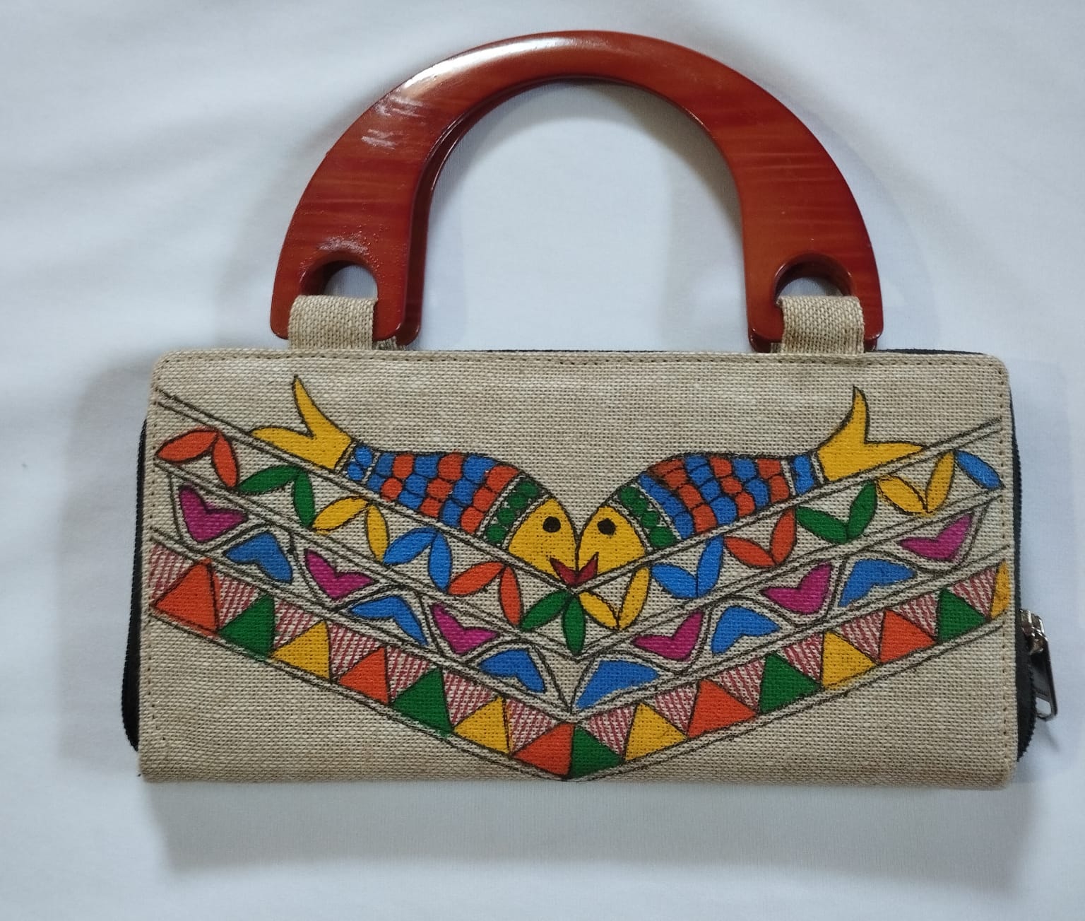 Handle Bag #5 - Madhubani painting (10