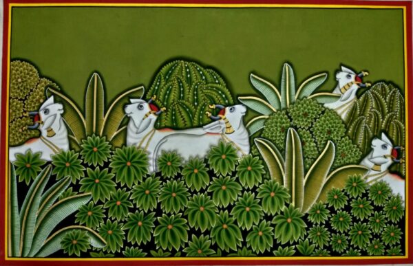 Krishna's Cows - Pichwai Painting - Kiran Kumar - 06