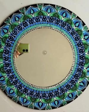 blue dot mandala mirror frame - Dot Mandala - 05 - Kavita