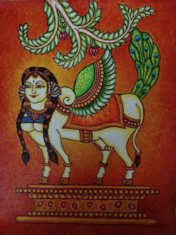 Kamadhenu - kerala mural - Shakeela Manoj - 11