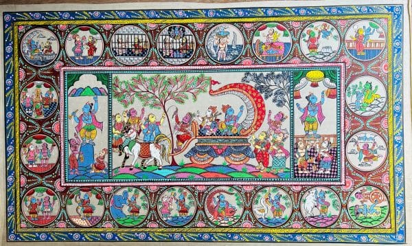 Mathura Vijay Krishna Story - Pattachitra painting - Biswajit - 06