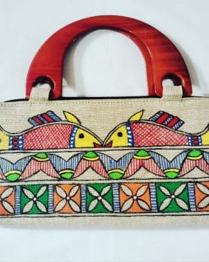 Handle bag - Madhubani painting - 05A