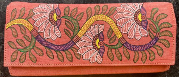 Ladies Clutch #05 - Madhubani painting (9” x 4.5”)